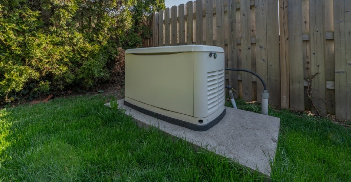 A generator installed in a house yard