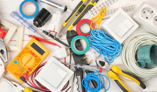 Electrical tools on a table
