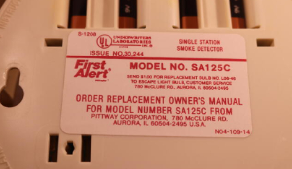 Smoke alarm detector manufacturers code