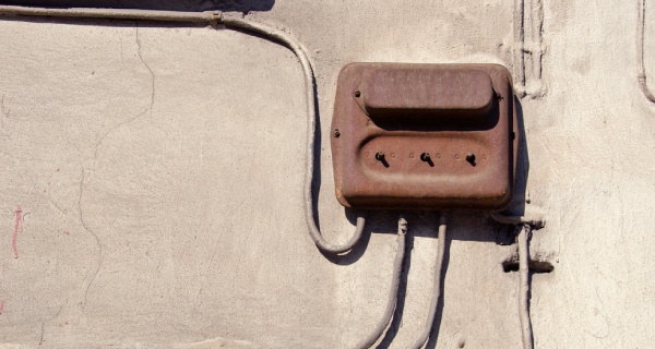 Old and rusty circuit breaker