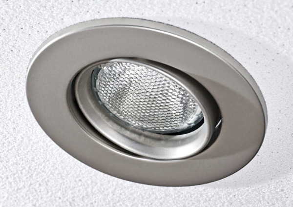 Recessed lighting on the ceiling