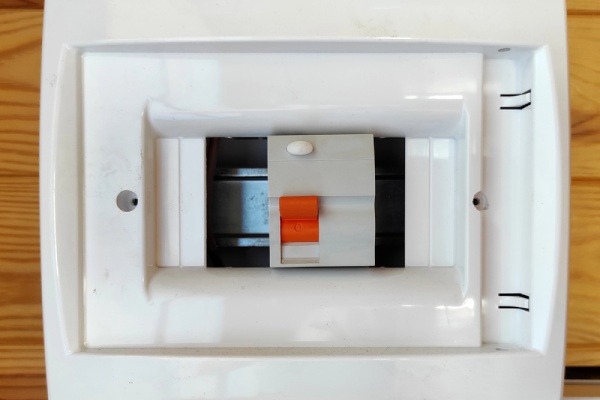 An RCD and circuit breaker board